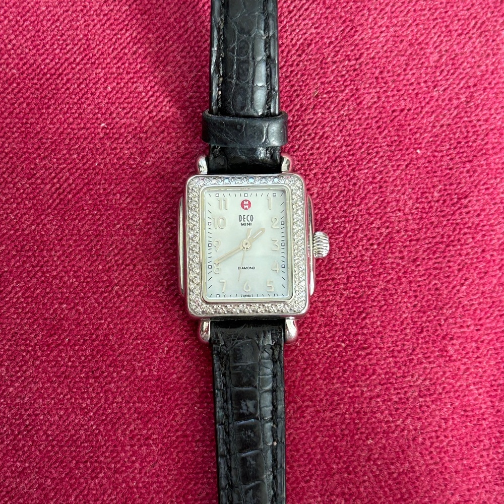 Michele Mini Diamond Watch | 2 Straps | Authentic | Needs Battery